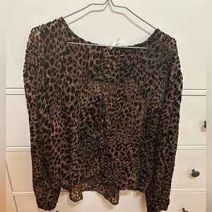 Free people leopard button top